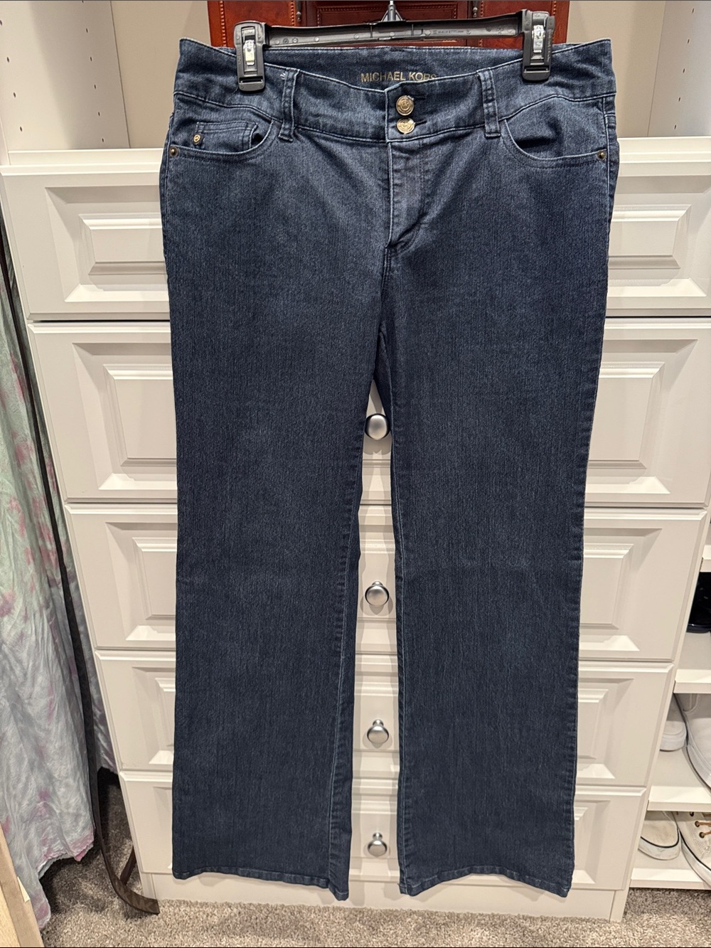 Michael Kors Women's Dark Blue Boot-Cut Jeans